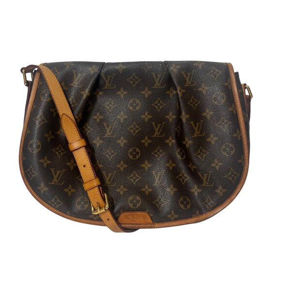 $1650 Louis Vuitton 2011 France Brown Monogram Menilmontant Crossbody Bag MM - Picture 1 of 16
